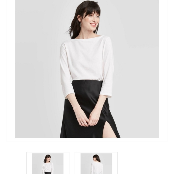 a new day Tops - Women's Slim Fit 3/4 Sleeve Boat Neck T-Sh…